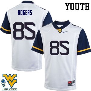 Youth West Virginia Mountaineers NCAA #85 Ricky Rogers White Authentic Nike Stitched College Football Jersey KR15R14PO